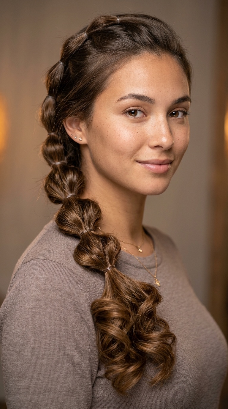Bubble Braid with Curled Ends