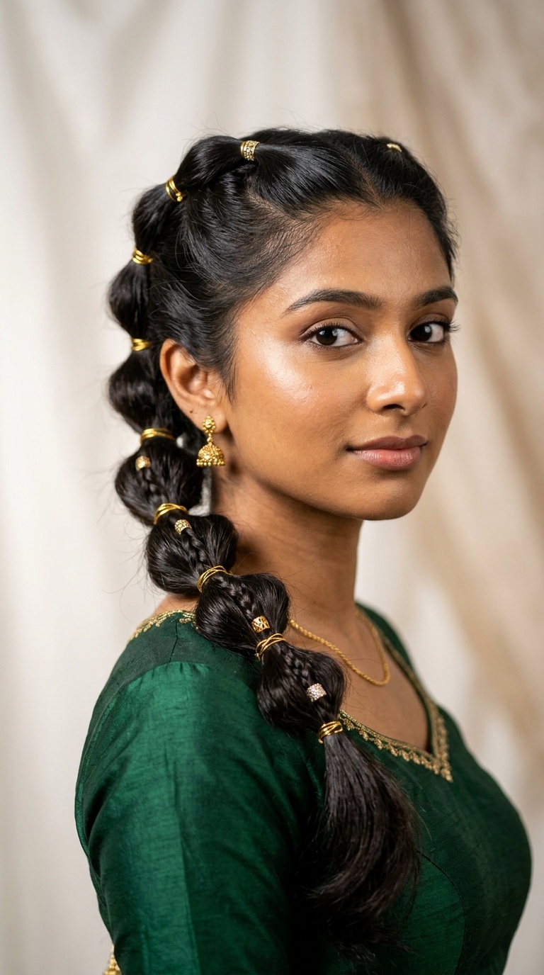 Bubble Braid with Gold Accents