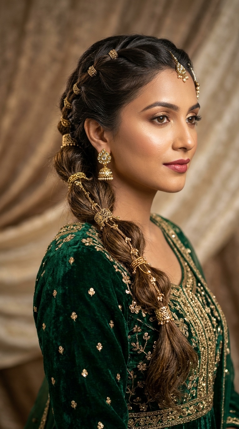 Bubble Braid with Gold Accessories