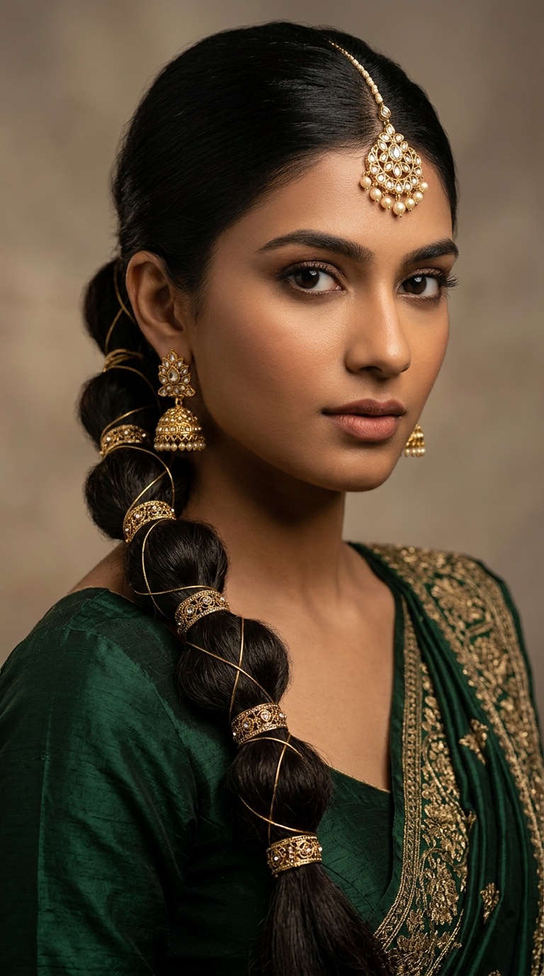Bubble Braid with Gold Accessories