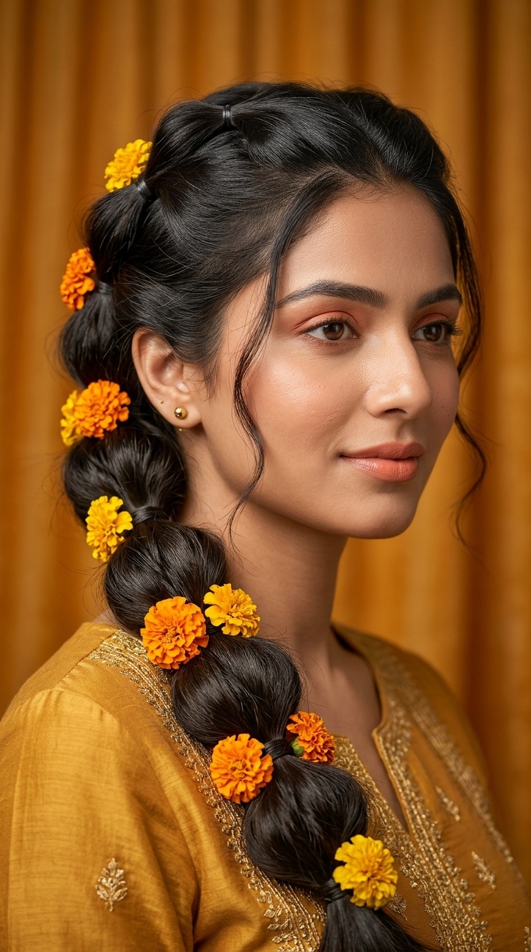 Bubble Braid with Marigold Dividers