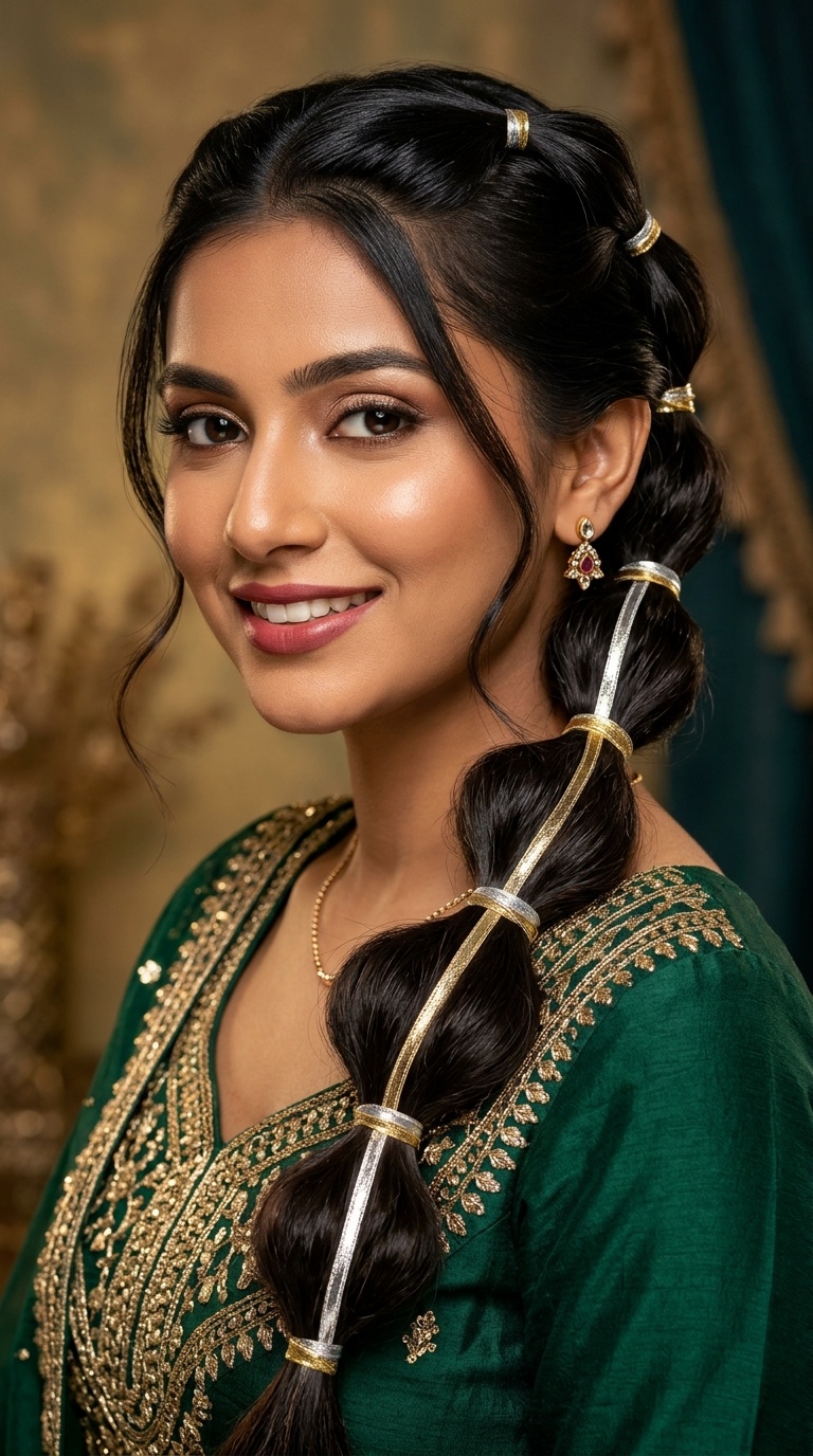 Bubble Braid with Metallic Ribbons