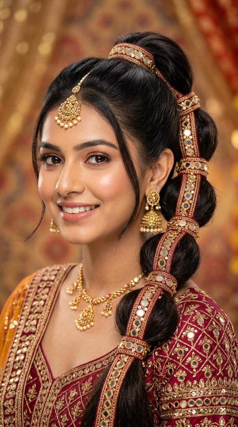 Bubble Braid with Mirror Work Ribbons