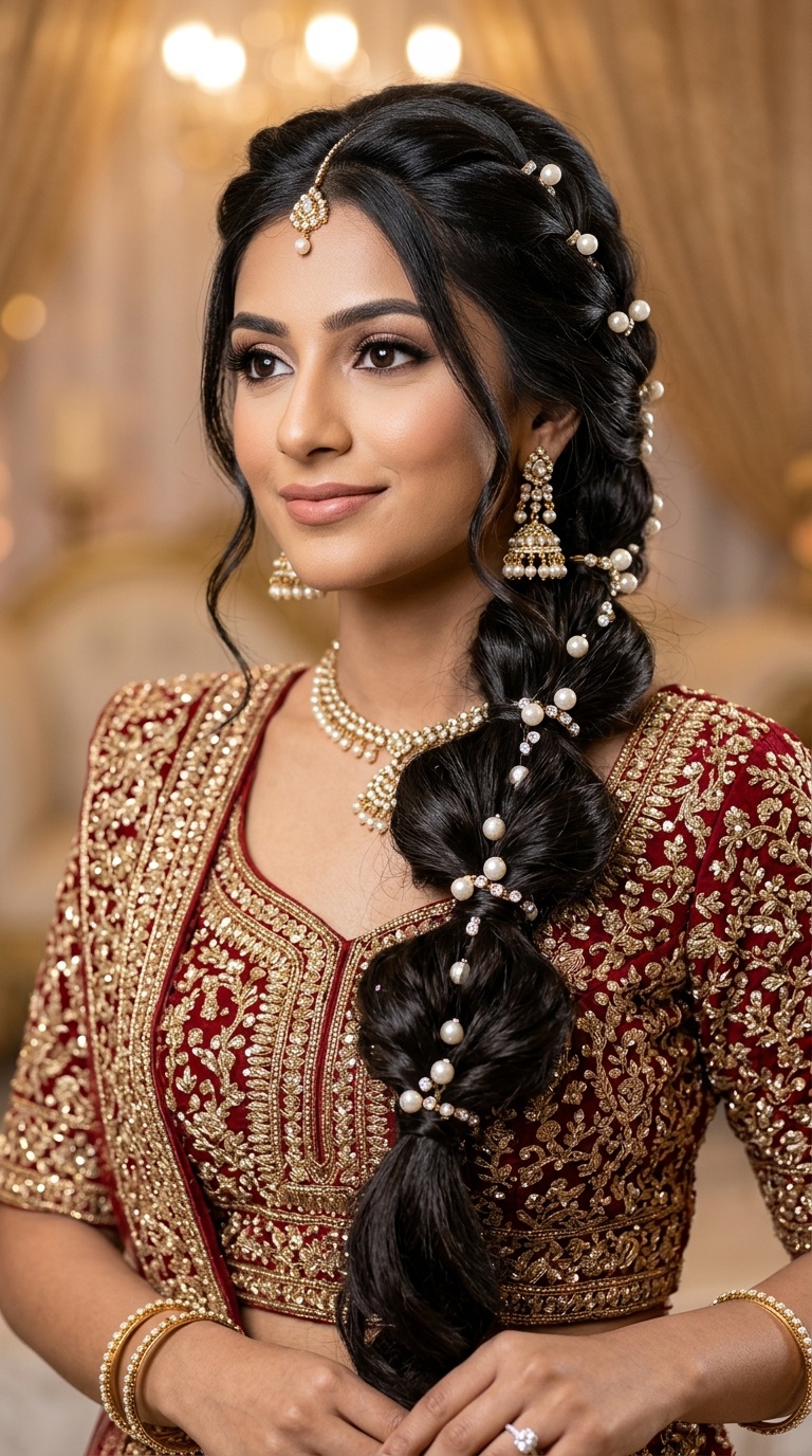 Bubble Braid with Pearl Embellishments