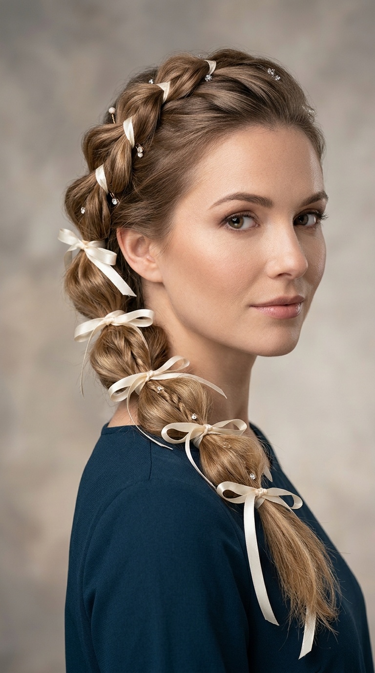 Bubble Braid with Ribbon Accents