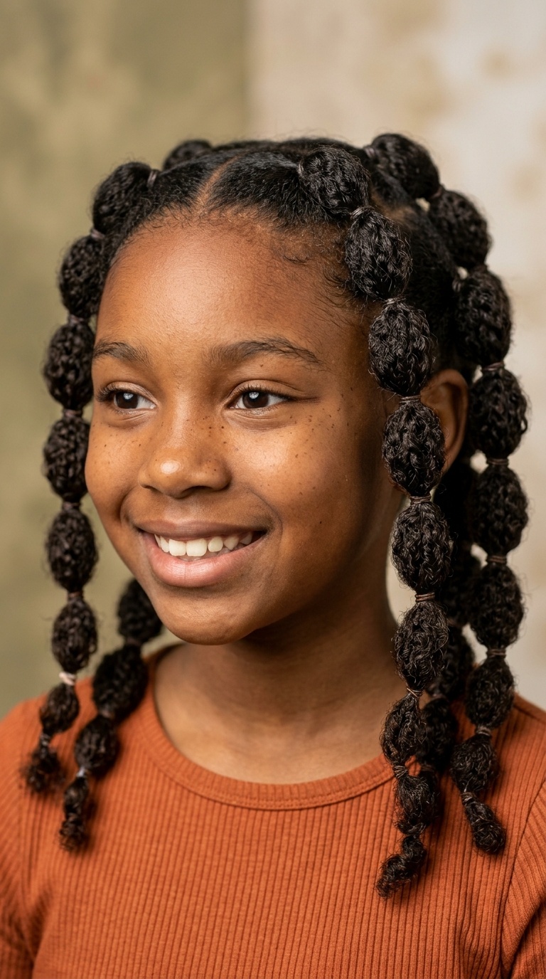 Bubble Braids on Natural Hair