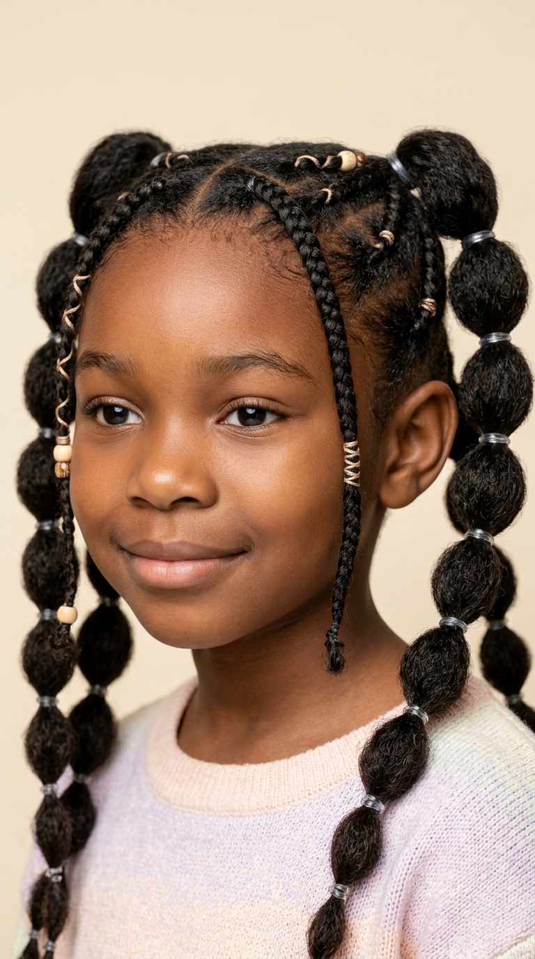 Bubble Braids with Braided Accents