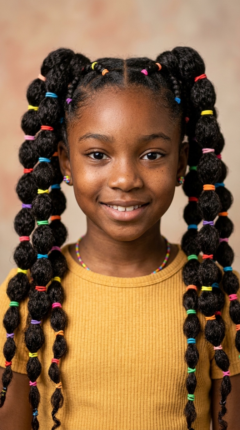 Bubble Braids with Colorful Rubber Bands
