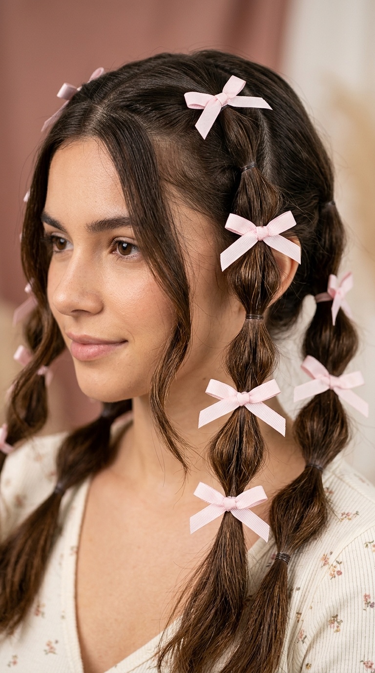 Bubble Braids with Dainty Bow Ties