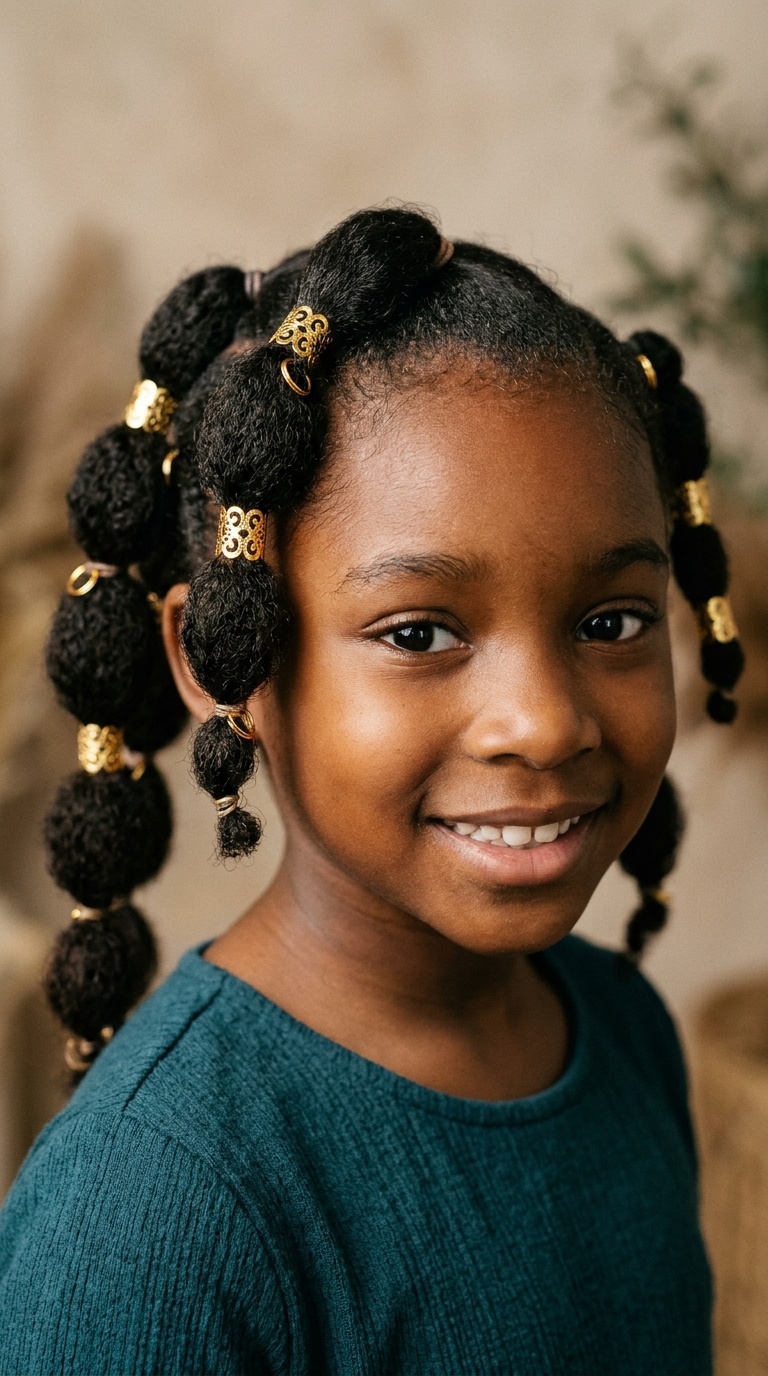 Bubble Braids with Gold Cuffs