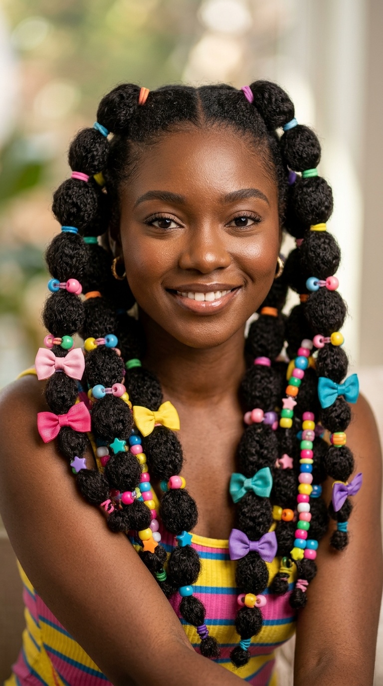 Bubble Braids with Mixed Beads and Bows