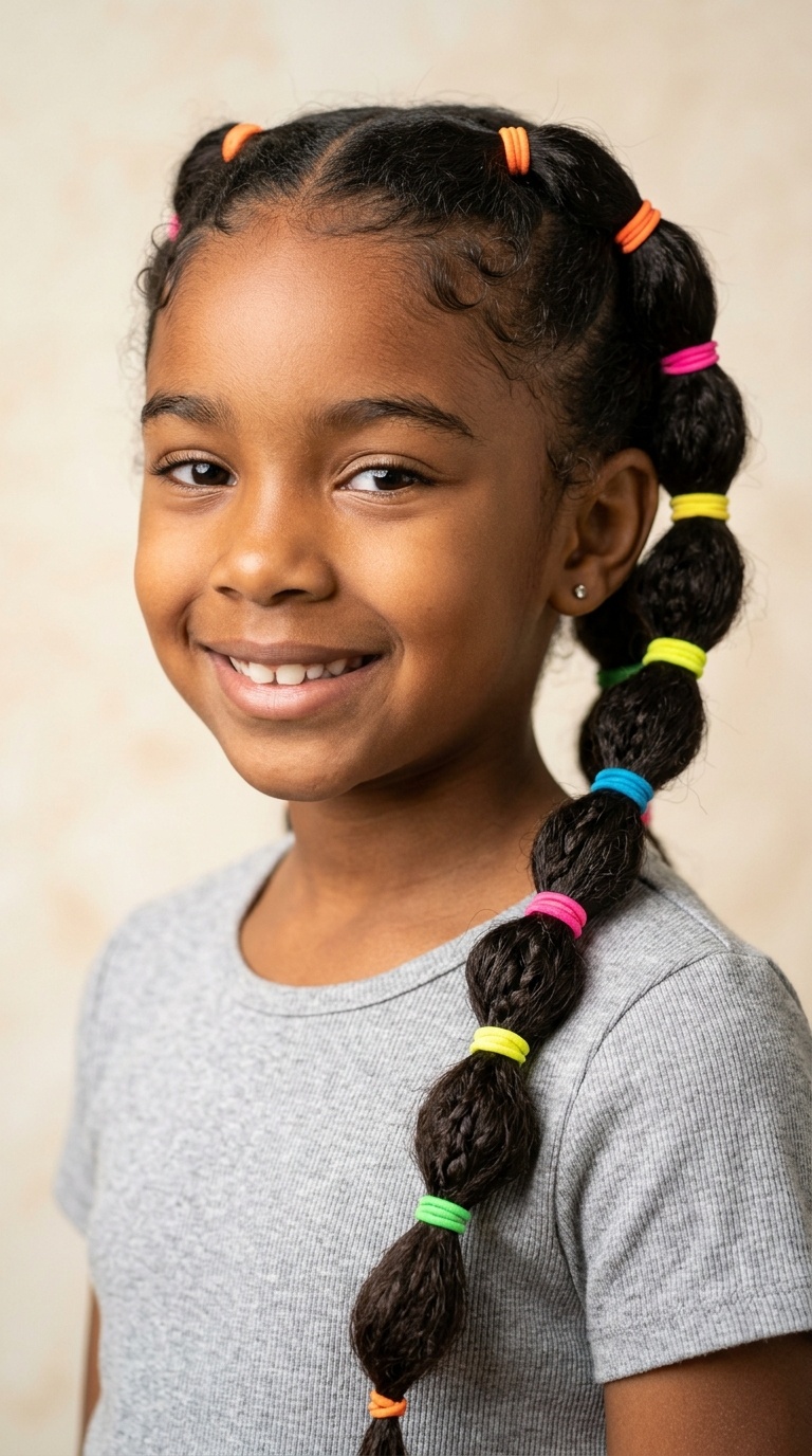 Bubble Braids with Neon Bands