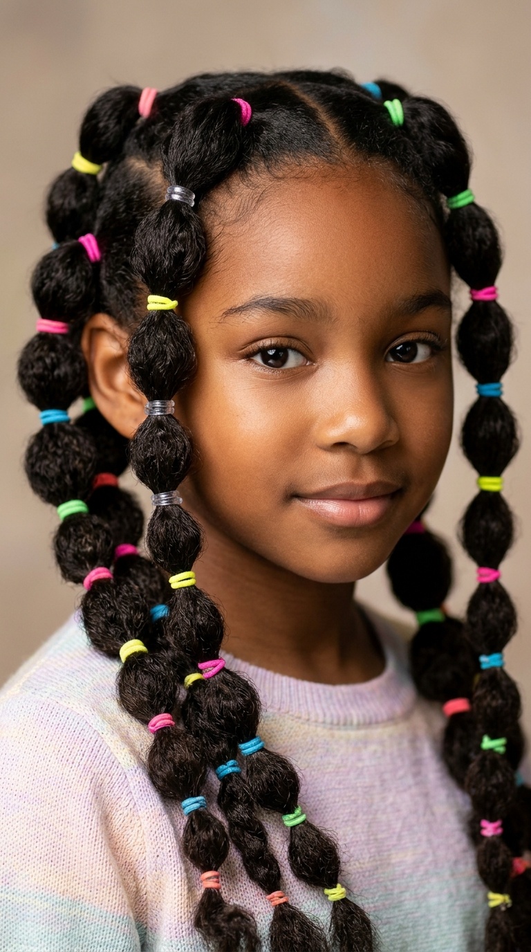 Bubble Braids with Neon Elastic Bands