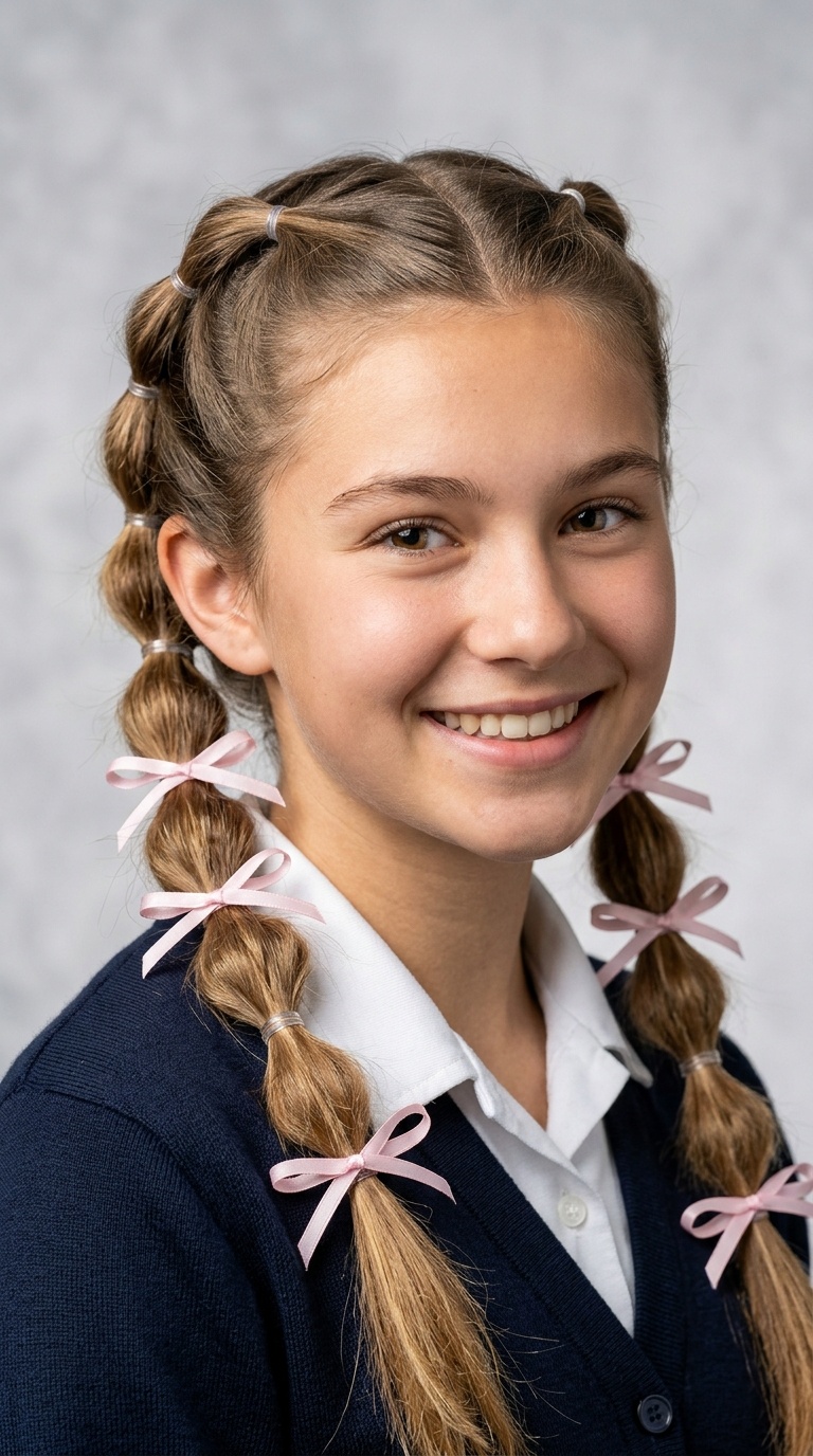 Bubble Braids with Ribbon