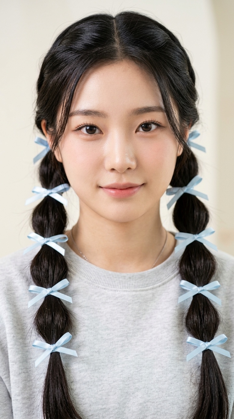 Bubble Braids with Silk Ribbons