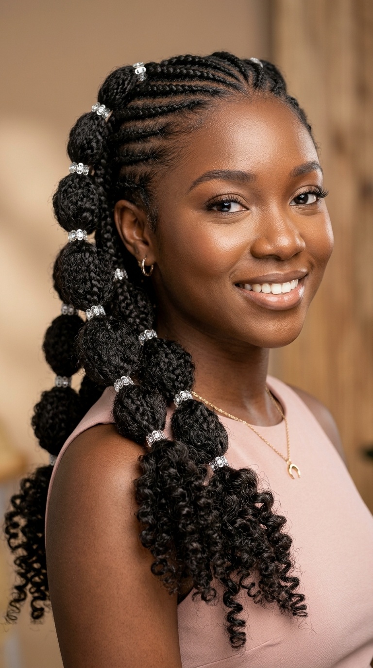 Bubble Braids with Textured Ends