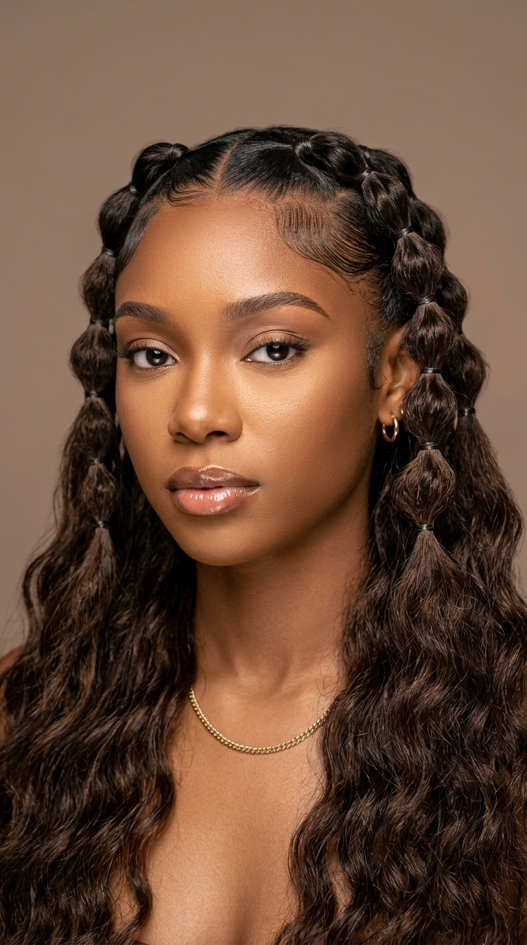 Bubble Braids with Wavy Ends