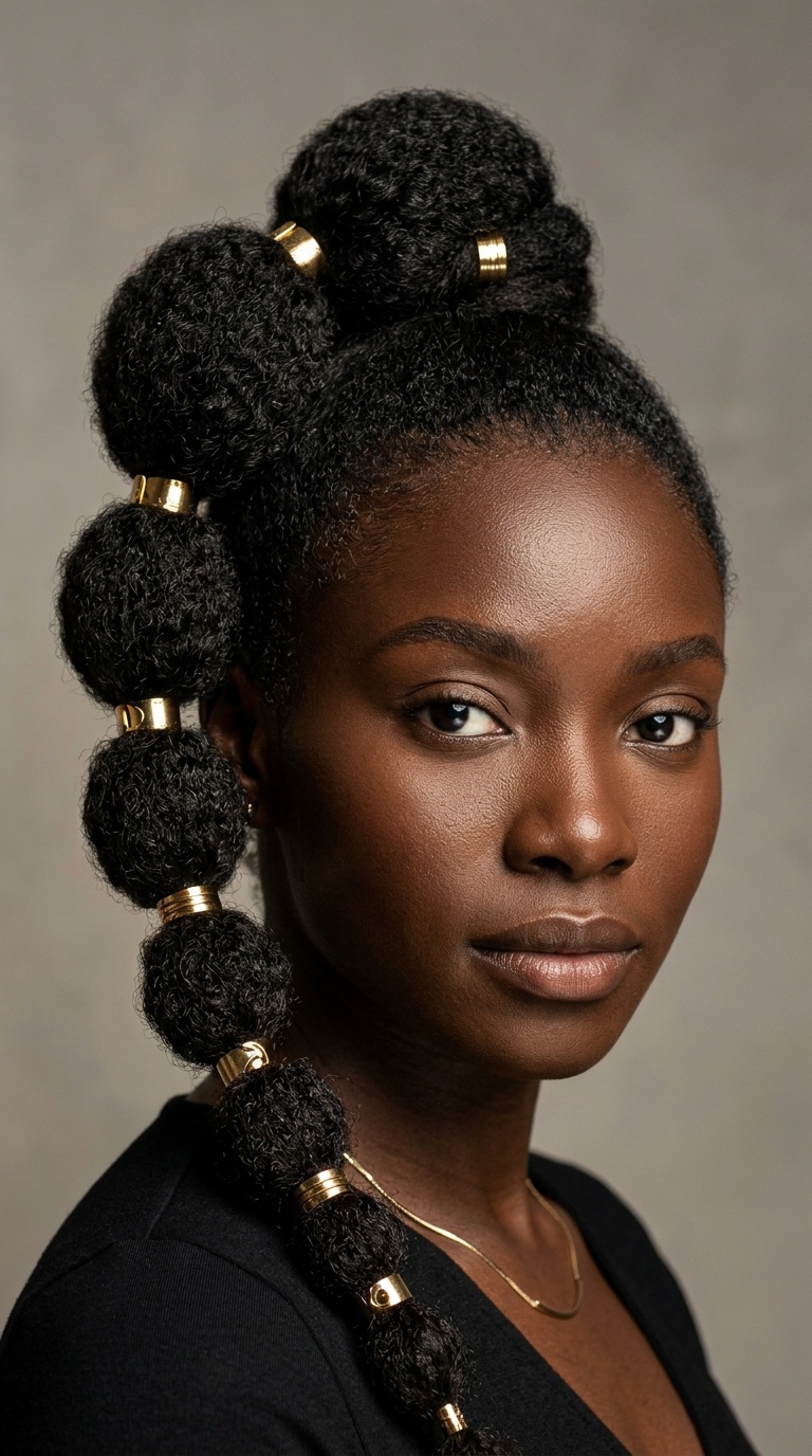 Bubble Bun with Gold Cuffs