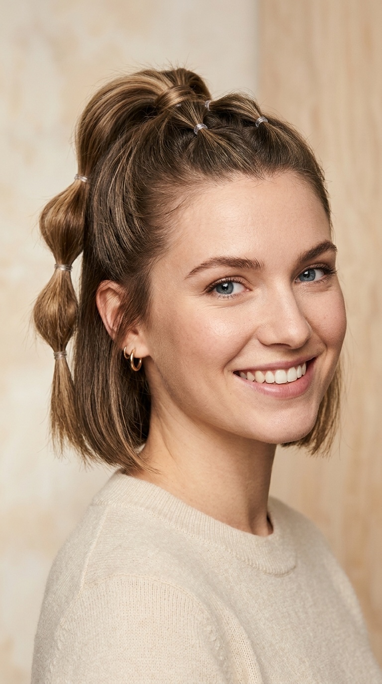 Bubble Half-Up Ponytail