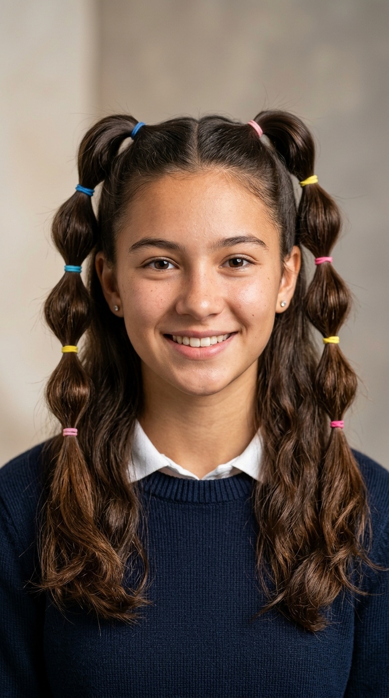 Bubble Pigtails Half-Up