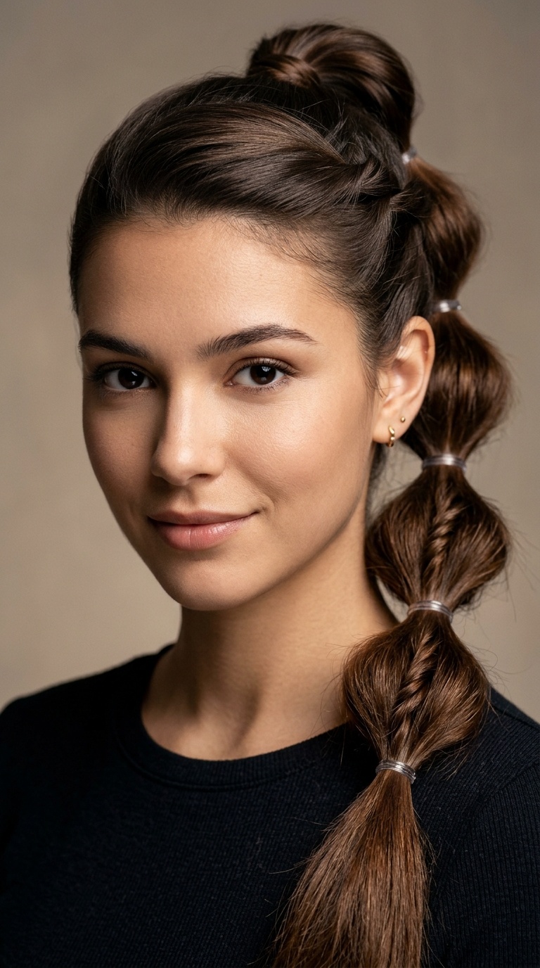 Bubble Ponytail with a Twist