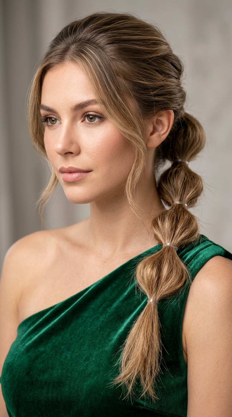 Bubbled Side Ponytail