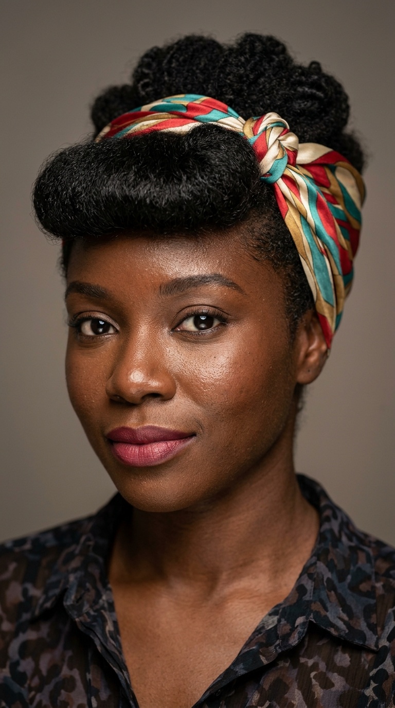 Bumper Bangs with a Silk Scarf
