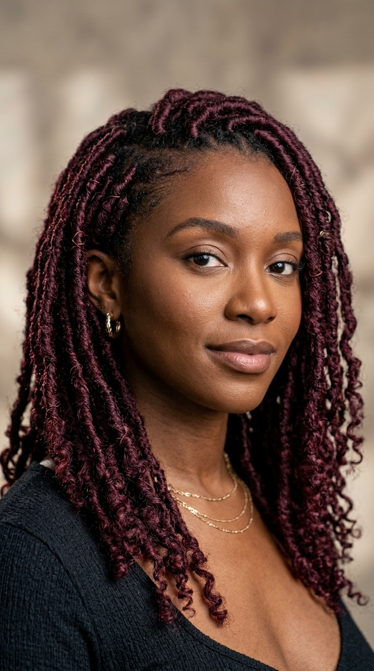 Burgundy Bohemian Locs