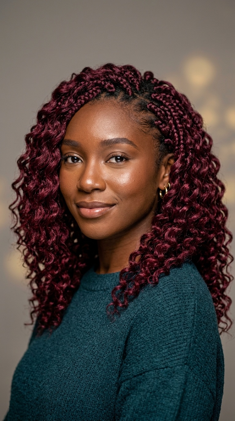 Burgundy Deep Wave Crochet