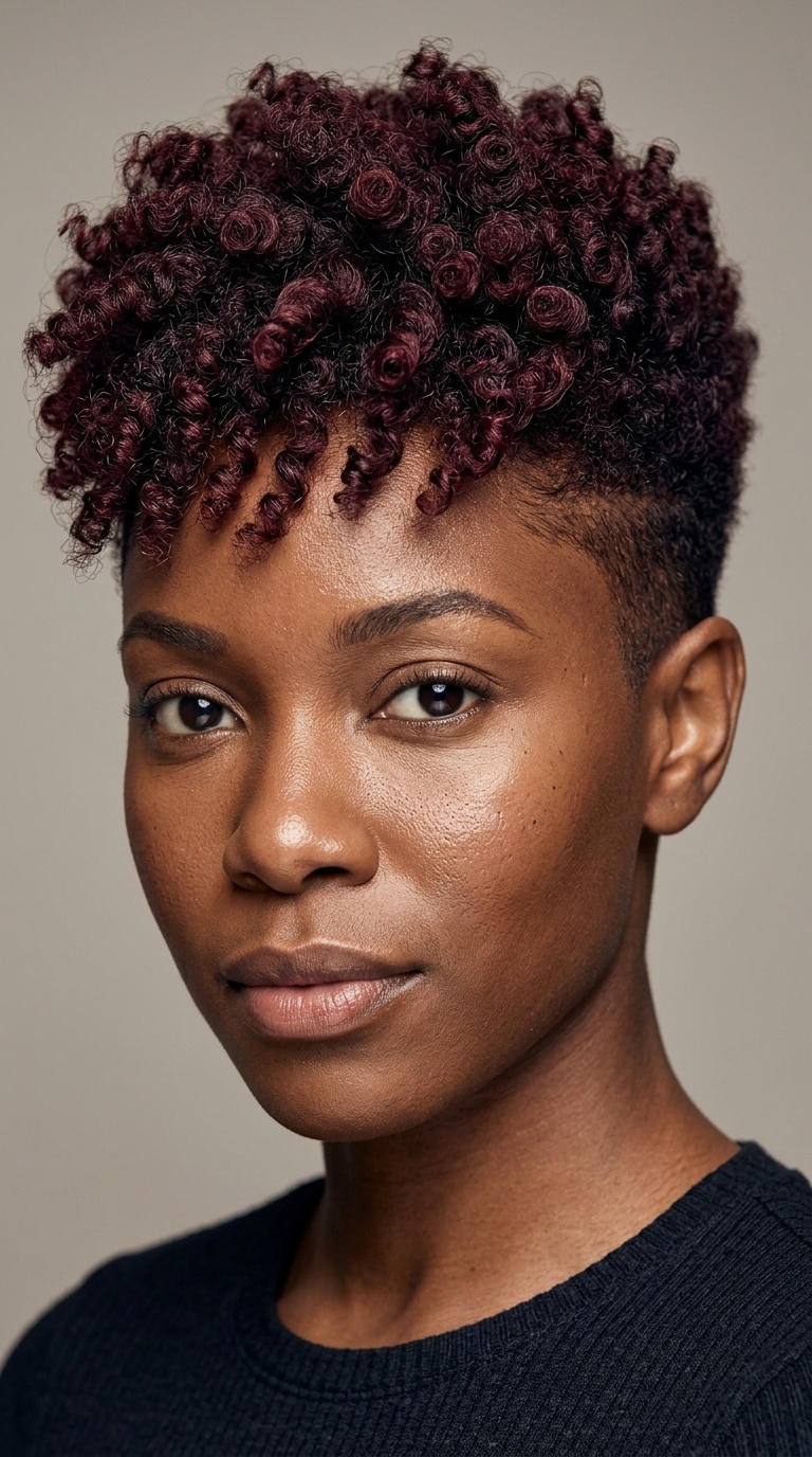 Burgundy Sculpted Shag Taper