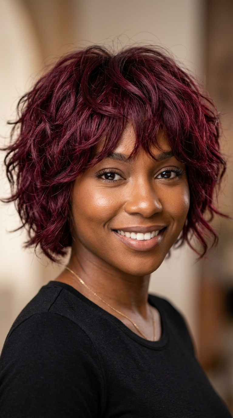 Burgundy Shag Weave