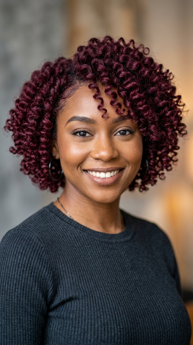 Burgundy Wand Curls