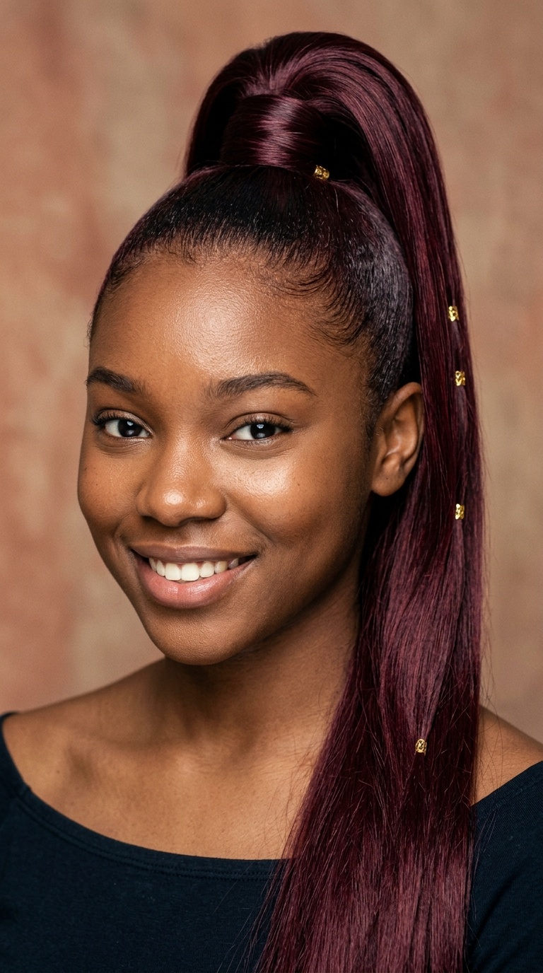 Burgundy Wine Sleek Pony