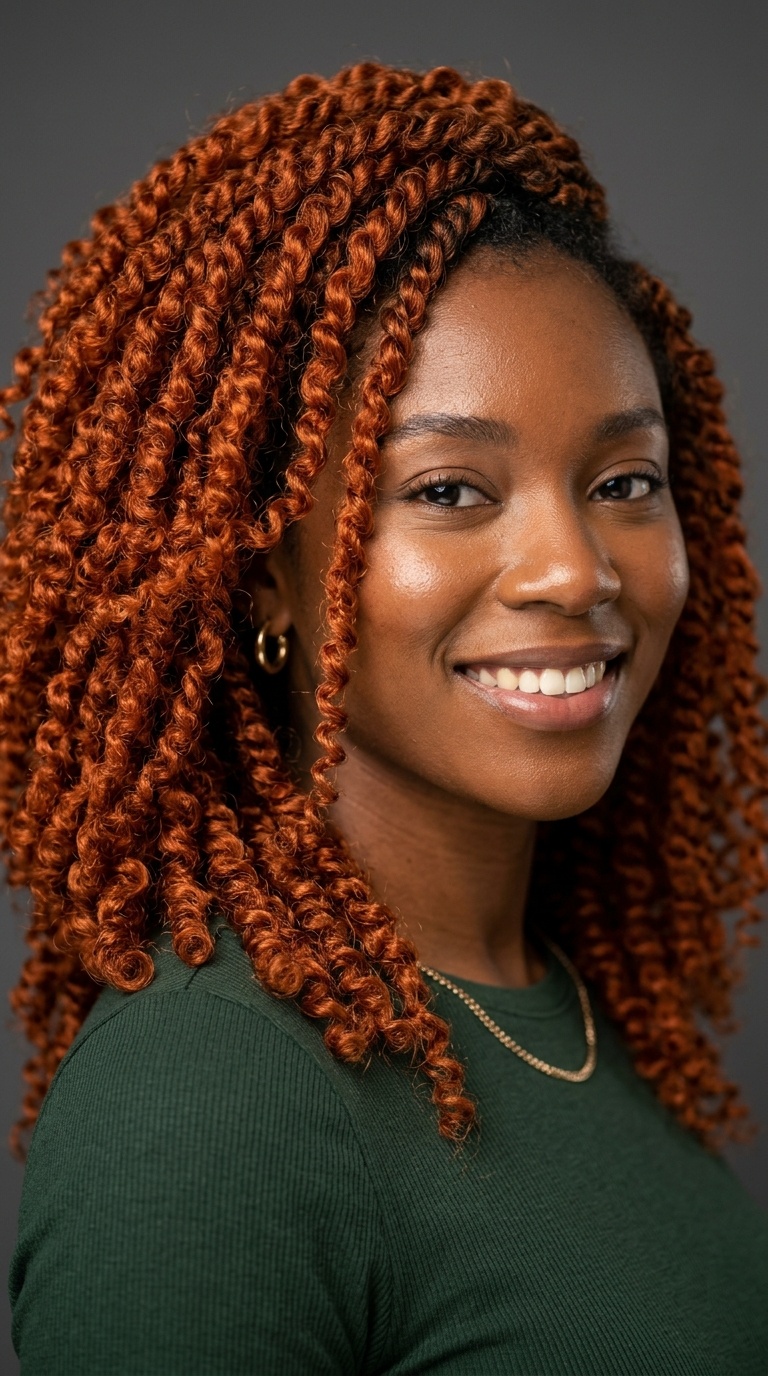 Burnt Orange Crochet Curls