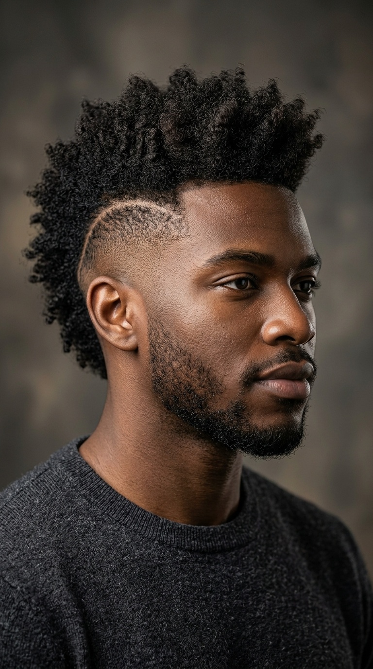 Burst Fade Mohawk with Natural Texture