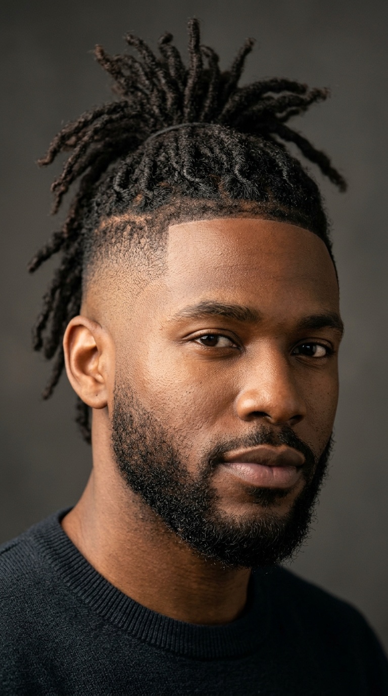 Burst Fade with Mohawk Locs