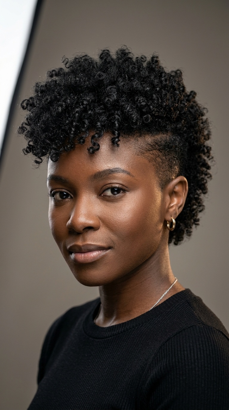 Burst Fade with Natural Curls