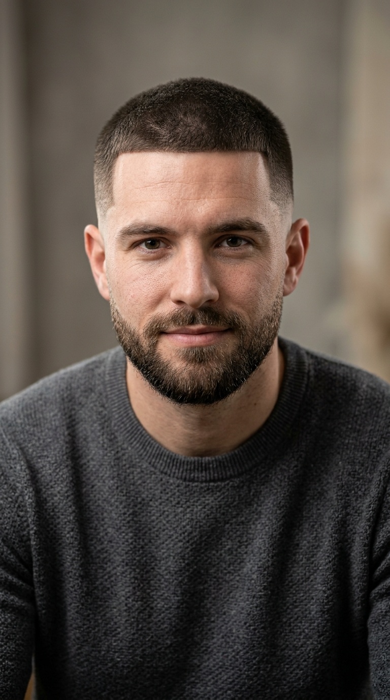 Butch Cut with Beard Fade