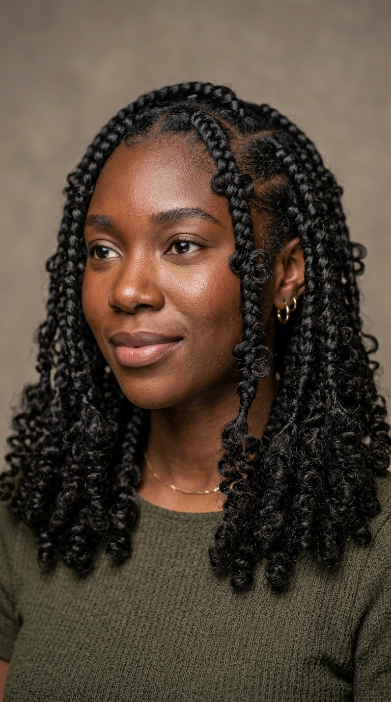 Butterfly Braids with Curly Ends