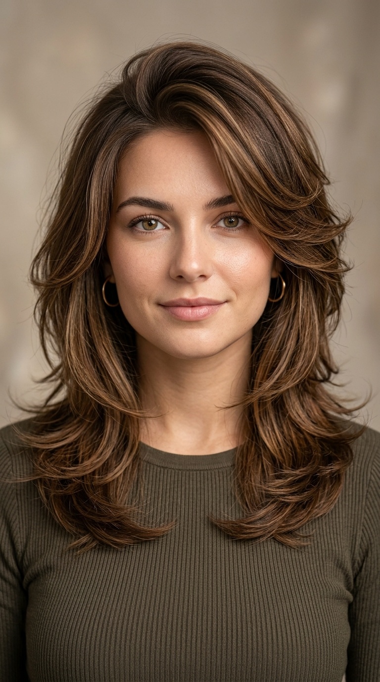 Butterfly Cut with Face-Hugging Strands