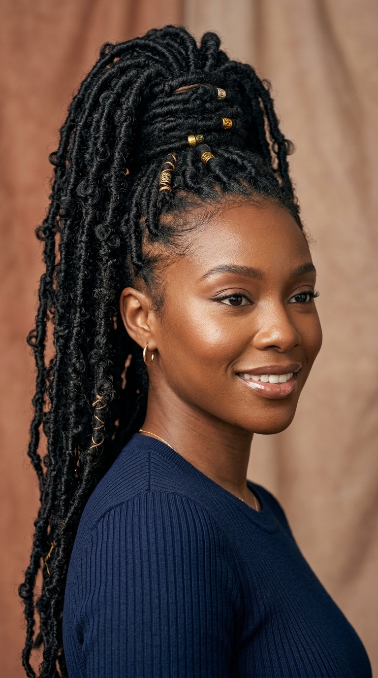 Butterfly Locs High Updo