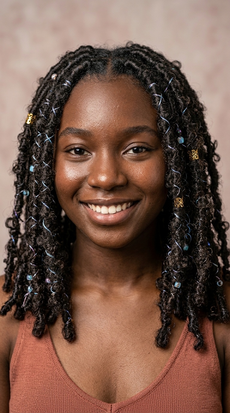 Butterfly Locs with Iridescent Highlights