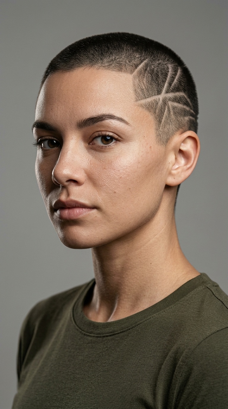 Buzz Cut with Geometric Design