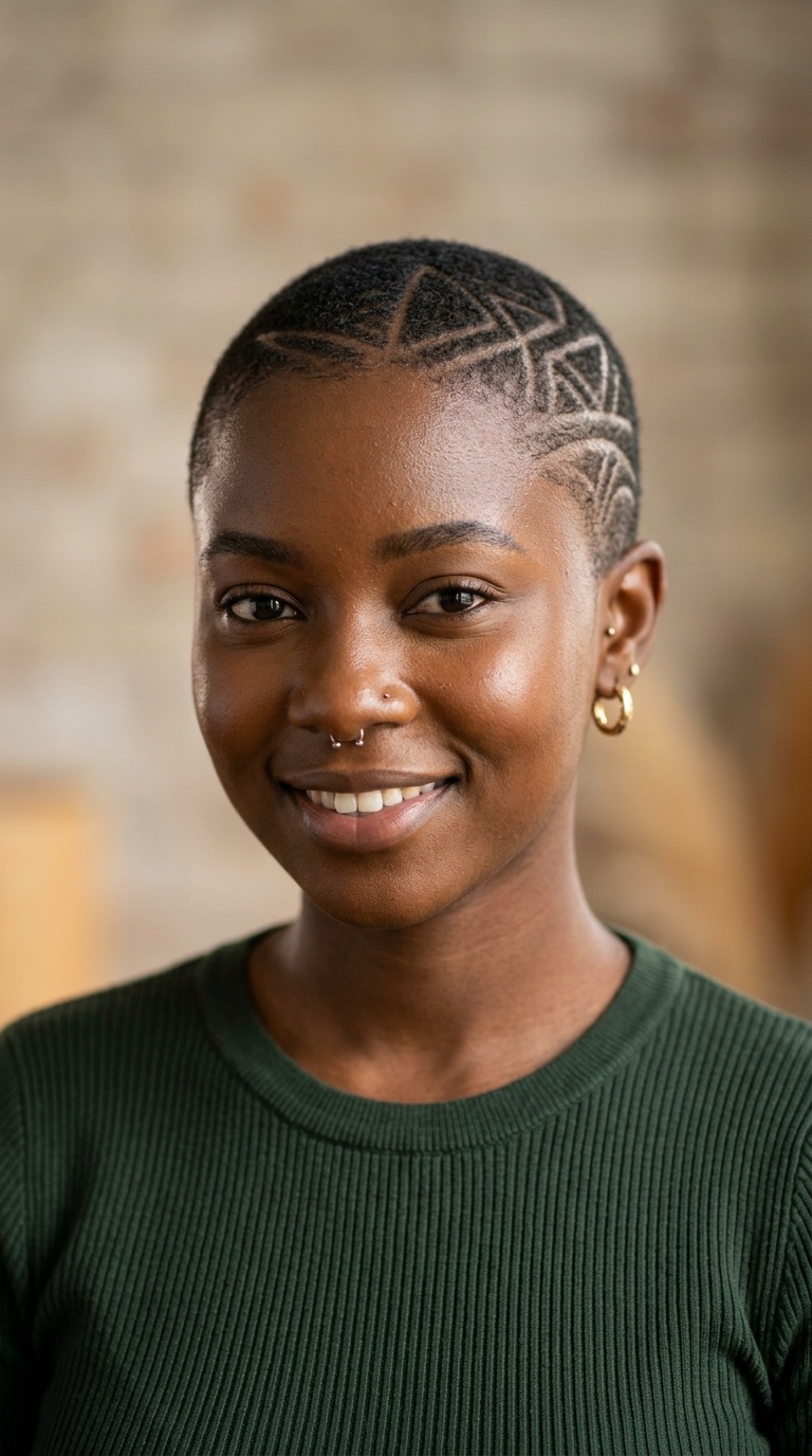 Buzz Cut with Geometric Designs