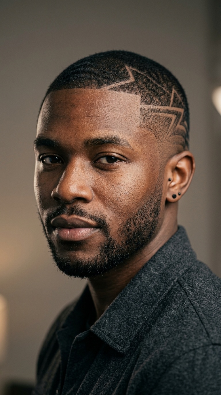 Buzz Cut with Geometric Designs