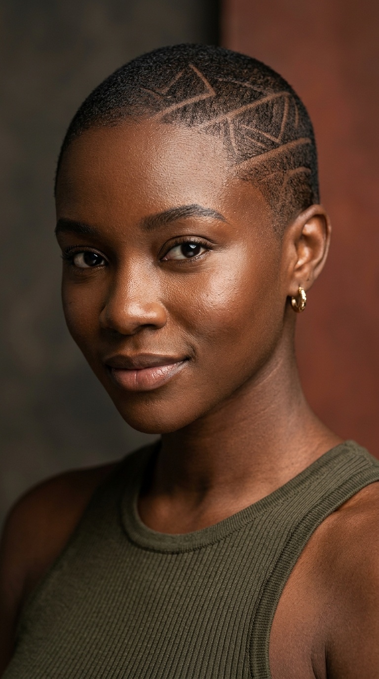 Buzz Cut with Geometric Designs