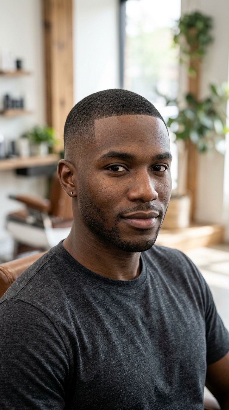 Buzz Cut with Mid Fade