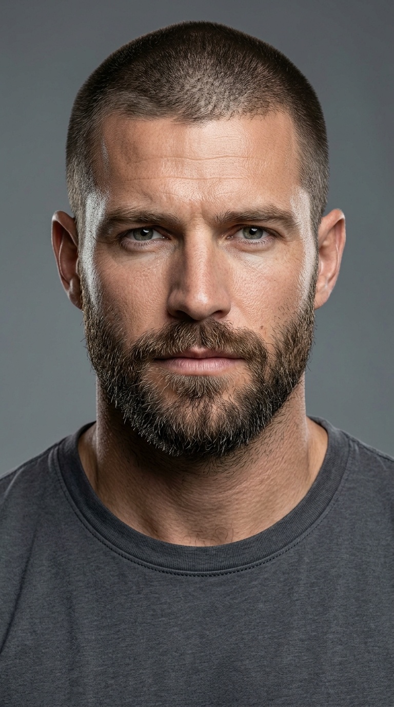 Buzz Cut with Rugged Beard