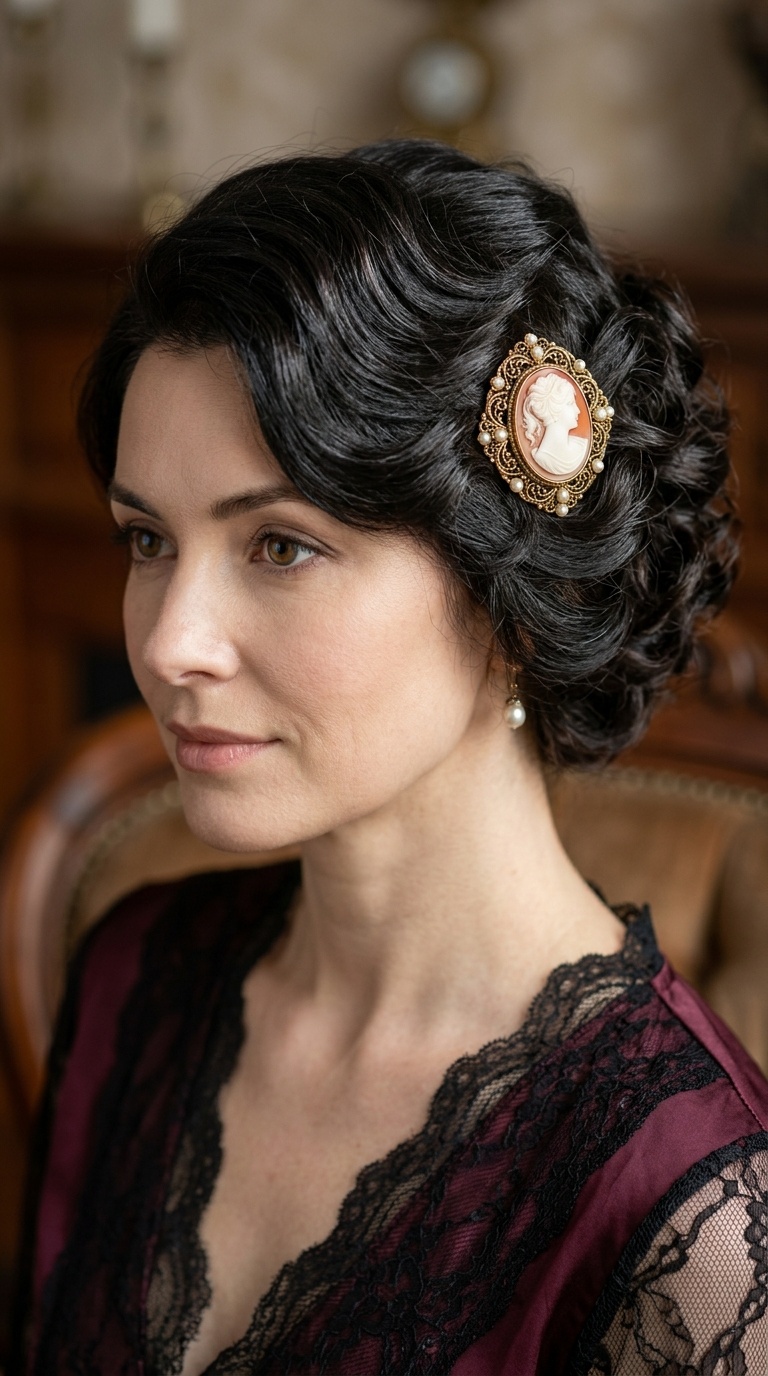 Cameo Brooch Clip Style