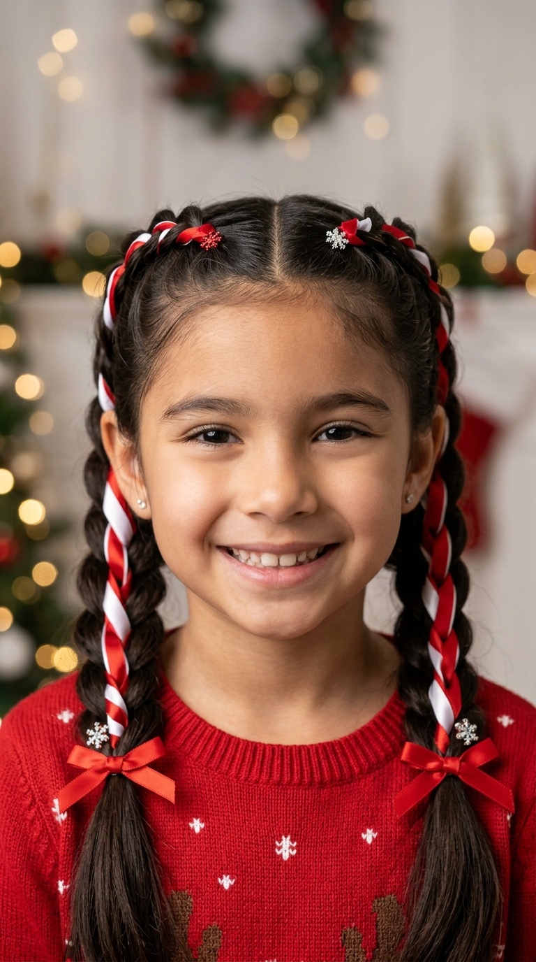 Candy Cane Pull-Through Braids